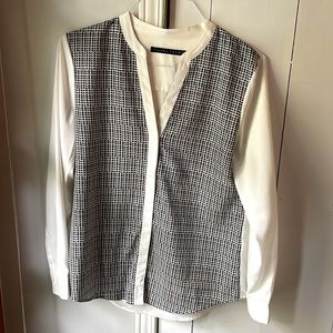 White and black blouse